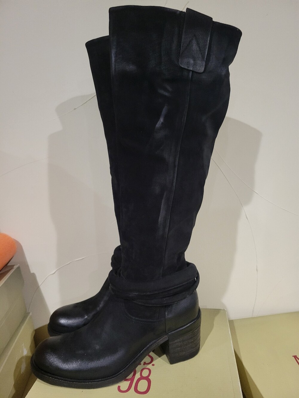 Women's A.S.98 JACOBY Black Knee-High Heeled Boots 40